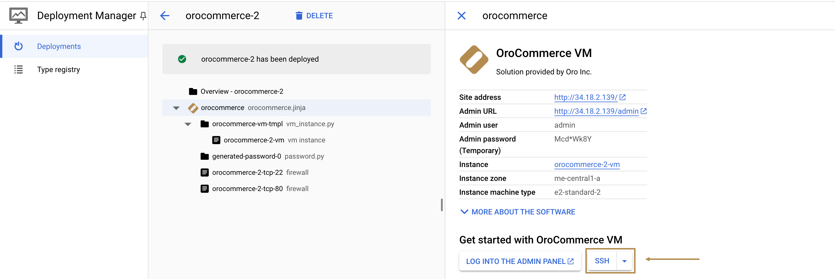 Access the Oro application using SSH