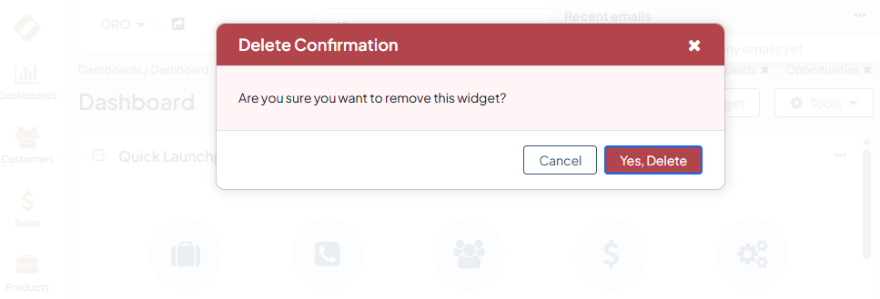 A sample of a dialog window